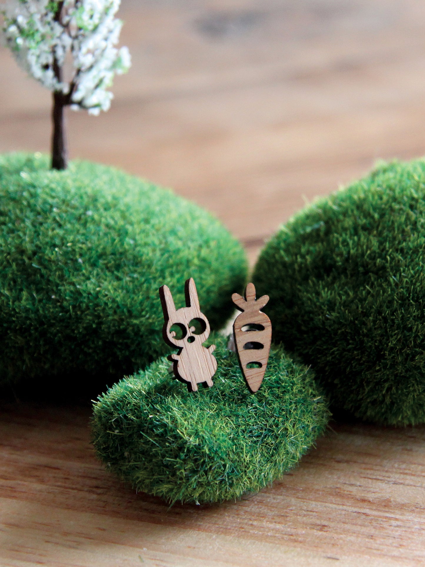Bunny and Carrot Stud Earrings