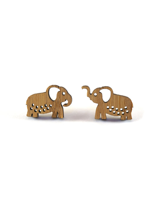 Elephant Bamboo Stud Earrings